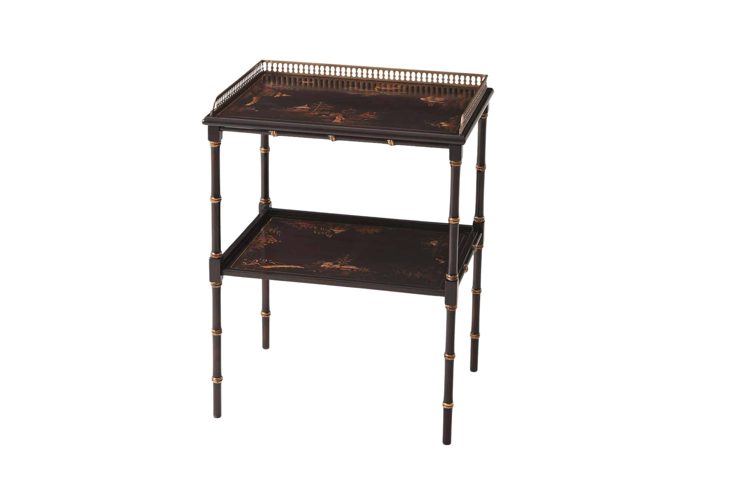 Chinoiserie Two-Tier Lacquered Tray Table